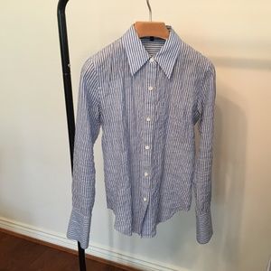 Theory blue stripe shirt